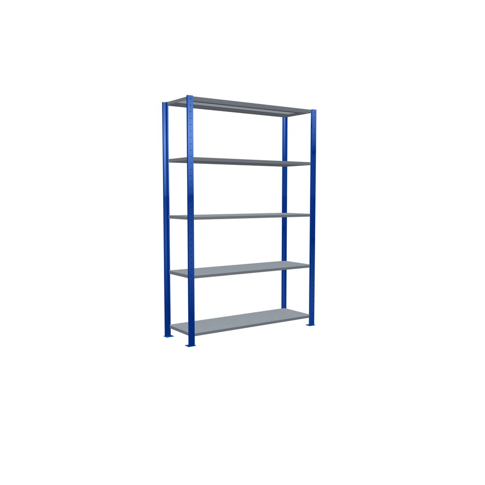 Produktabbildung Nr. 2: SCHULTE Fachbodenregal enzianblau/verzinkt mit 5 Stahlblechböden, Fachlast 150 kg, HxBxT 2.000 x 1.360 x 436 mm