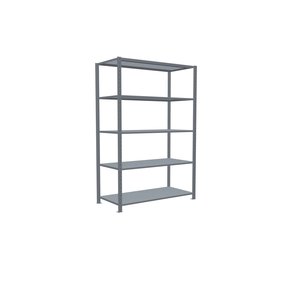 SCHULTE Fachbodenregal verzinkt mit 5 Stahlblechböden, Fachlast 150 kg, HxBxT 2.000 x 1.360 x 636 mm Produktabbildung Nr. 2: SCHULTE Fachbodenregal verzinkt mit 5 Stahlblechböden, Fachlast 150 kg, HxBxT 2.000 x 1.360 x 636 mm