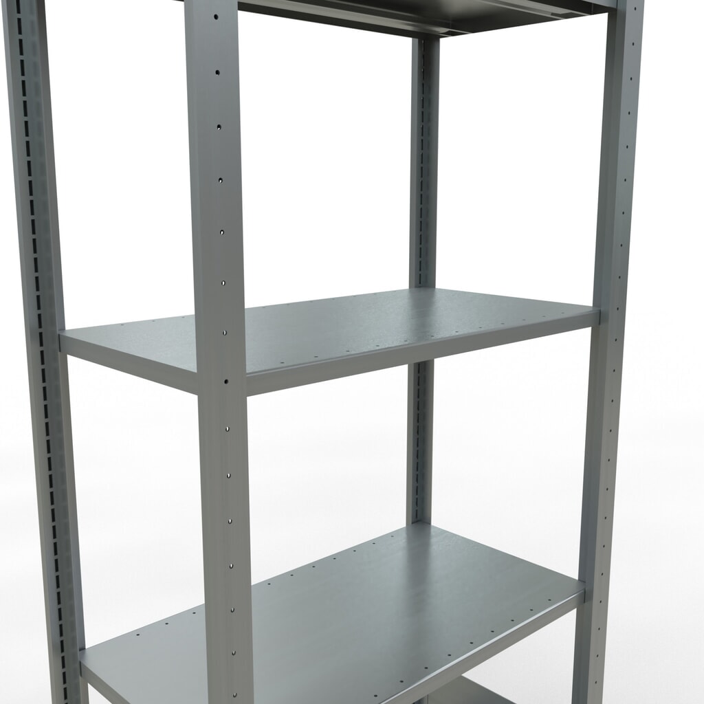 SCHULTE Fachbodenregal verzinkt mit 5 Stahlblechböden, Fachlast 150 kg, HxBxT 2.000 x 810 x 436 mm Produktabbildung Nr. 4: SCHULTE Fachbodenregal verzinkt mit 5 Stahlblechböden, Fachlast 150 kg, HxBxT 2.000 x 810 x 436 mm