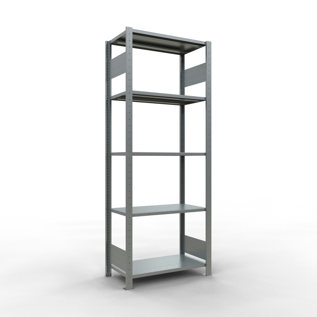 SCHULTE Fachbodenregal verzinkt mit 5 Stahlblechböden, Fachlast 150 kg, HxBxT 2.000 x 810 x 436 mm Produktabbildung: SCHULTE Fachbodenregal verzinkt mit 5 Stahlblechböden, Fachlast 150 kg, HxBxT 2.000 x 810 x 436 mm