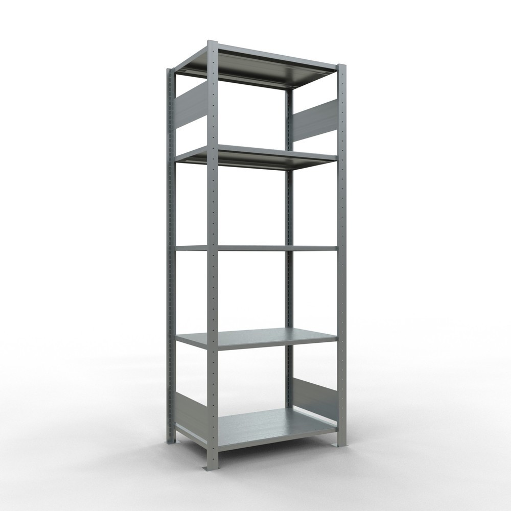 Produktabbildung: SCHULTE Fachbodenregal verzinkt mit 5 Stahlblechböden, Fachlast 150 kg, HxBxT 2.000 x 810 x 536 mm