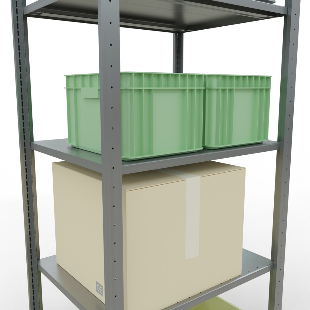 Produktabbildung Nr. 3: SCHULTE Fachbodenregal verzinkt mit 5 Stahlblechböden, Fachlast 150 kg, HxBxT 2.000 x 810 x 636 mm