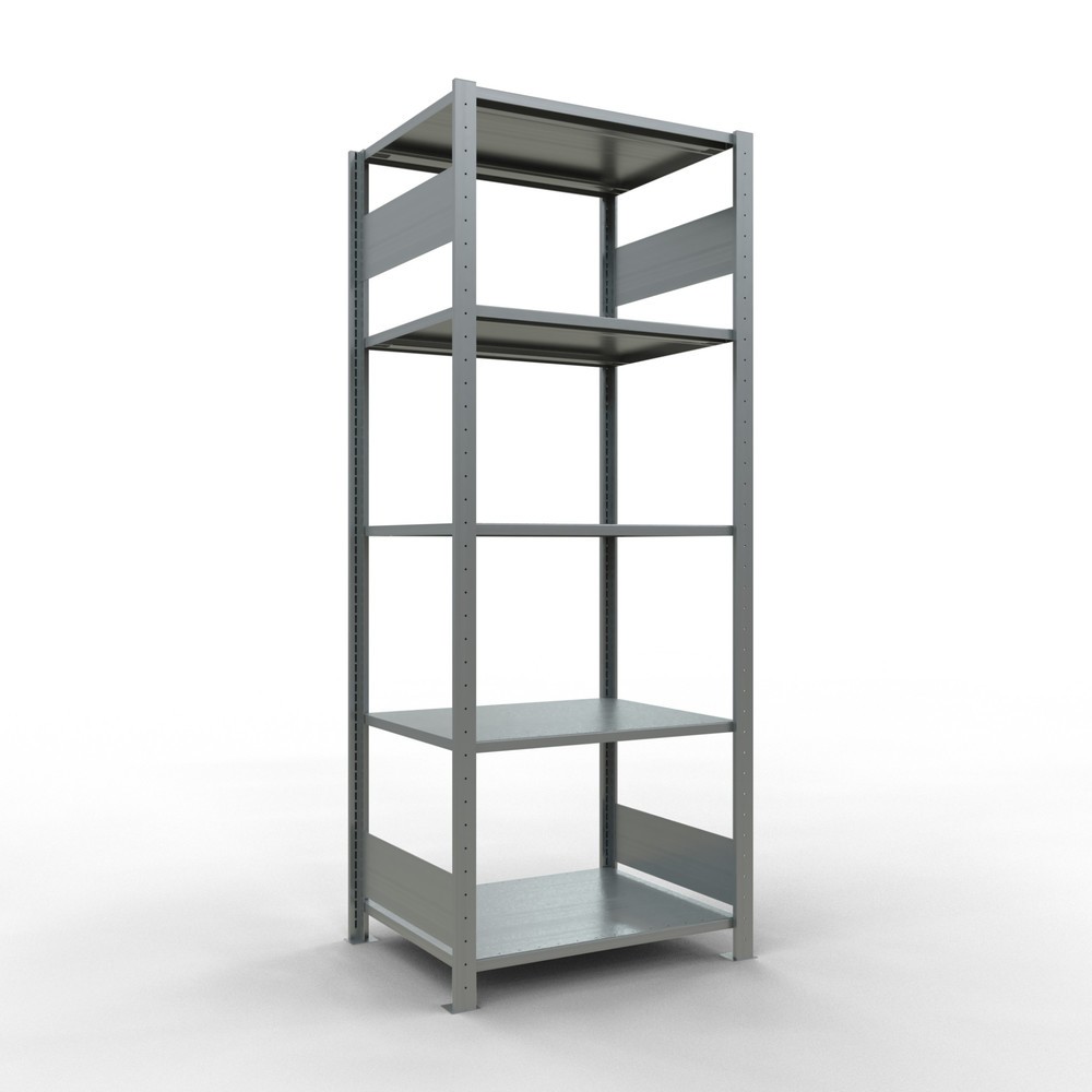 Produktabbildung: SCHULTE Fachbodenregal verzinkt mit 5 Stahlblechböden, Fachlast 150 kg, HxBxT 2.000 x 810 x 636 mm