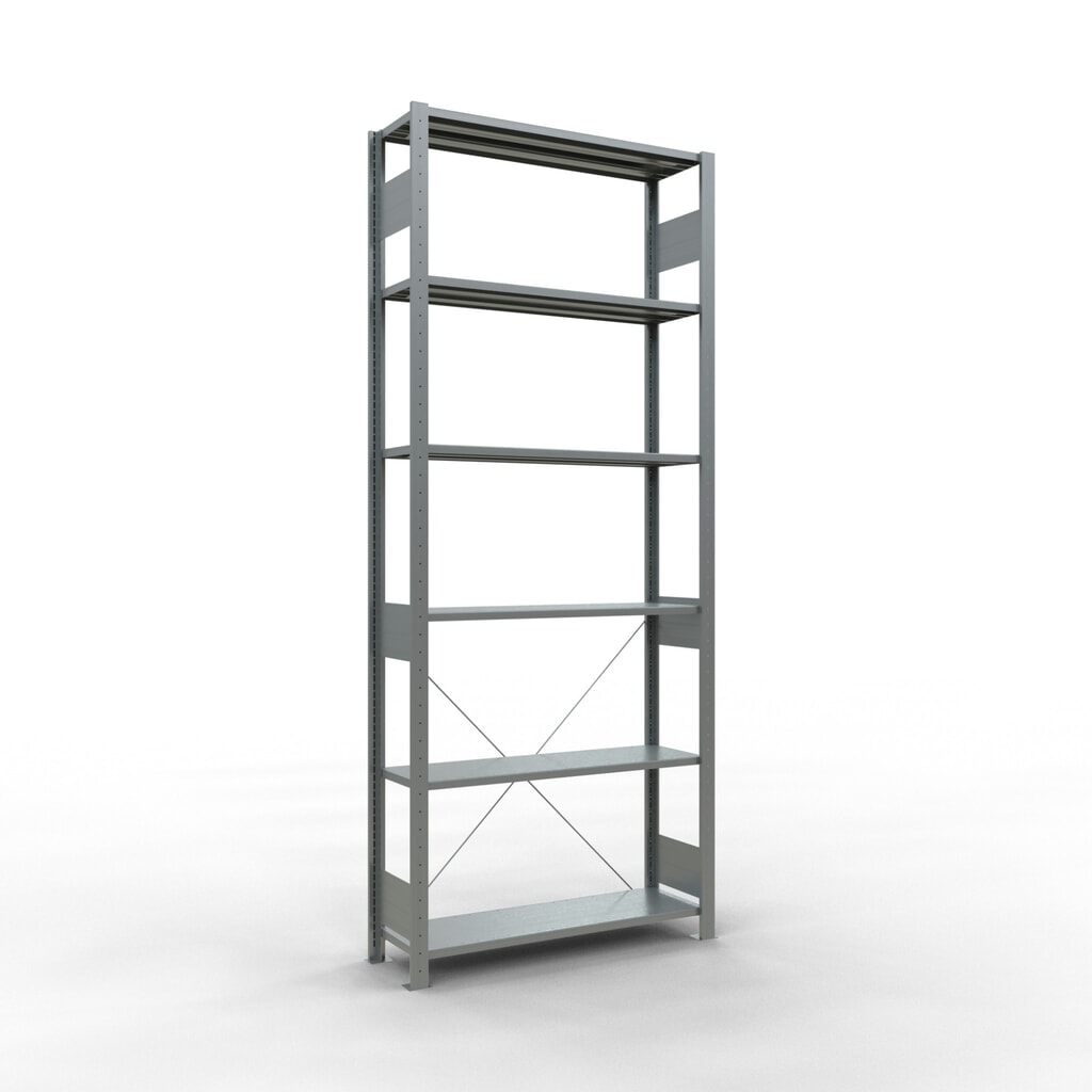 SCHULTE Fachbodenregal verzinkt, Fachlast 150 kg, HxBxT 2.500 x 1.060 x 336 mm Produktabbildung: SCHULTE Fachbodenregal verzinkt, Fachlast 150 kg, HxBxT 2.500 x 1.060 x 336 mm