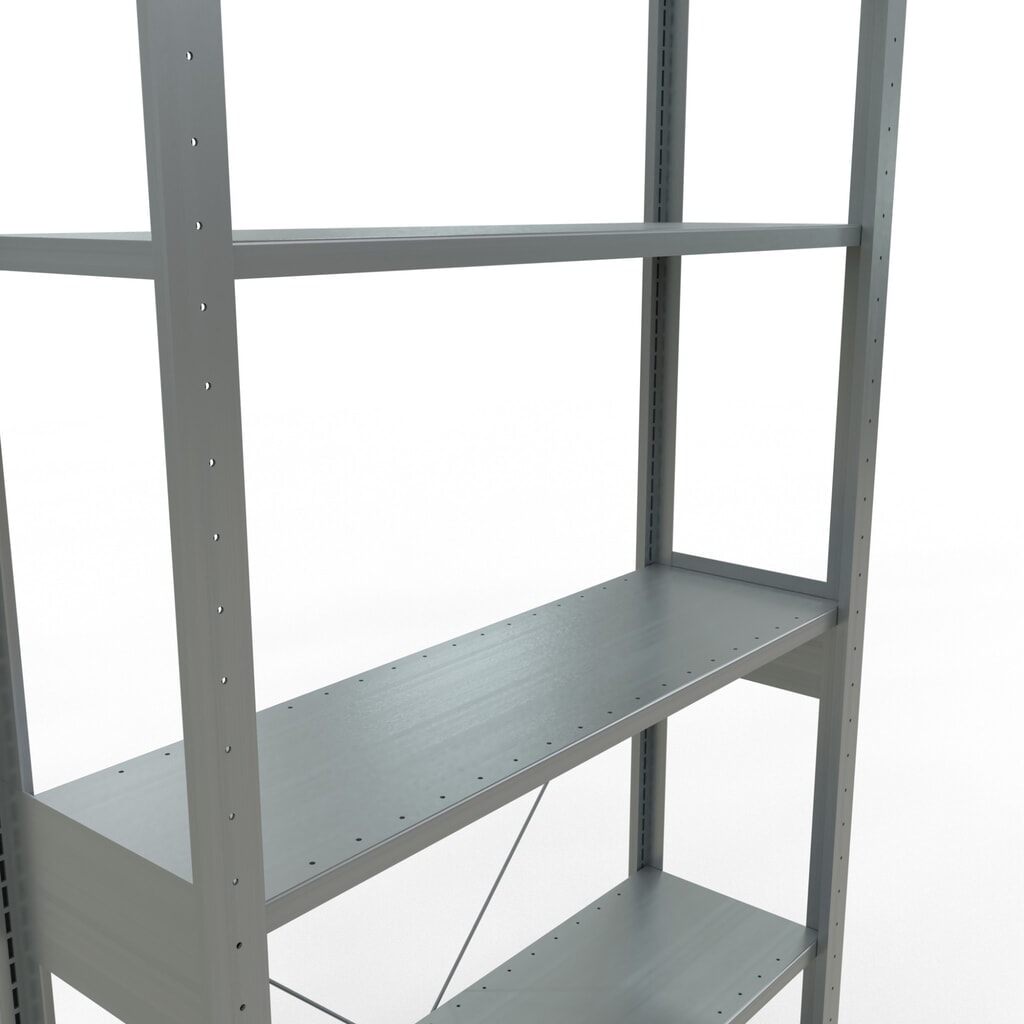 SCHULTE Fachbodenregal verzinkt, Fachlast 150 kg, HxBxT 2.500 x 1.060 x 336 mm Produktabbildung Nr. 2: SCHULTE Fachbodenregal verzinkt, Fachlast 150 kg, HxBxT 2.500 x 1.060 x 336 mm