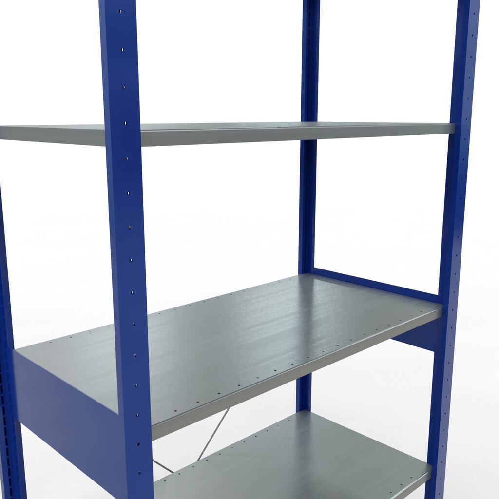 SCHULTE Fachbodenregal enzianblau/verzinkt, Fachlast 150 kg, HxBxT 2.500 x 1.060 x 536 mm Produktabbildung Nr. 2: SCHULTE Fachbodenregal enzianblau/verzinkt, Fachlast 150 kg, HxBxT 2.500 x 1.060 x 536 mm