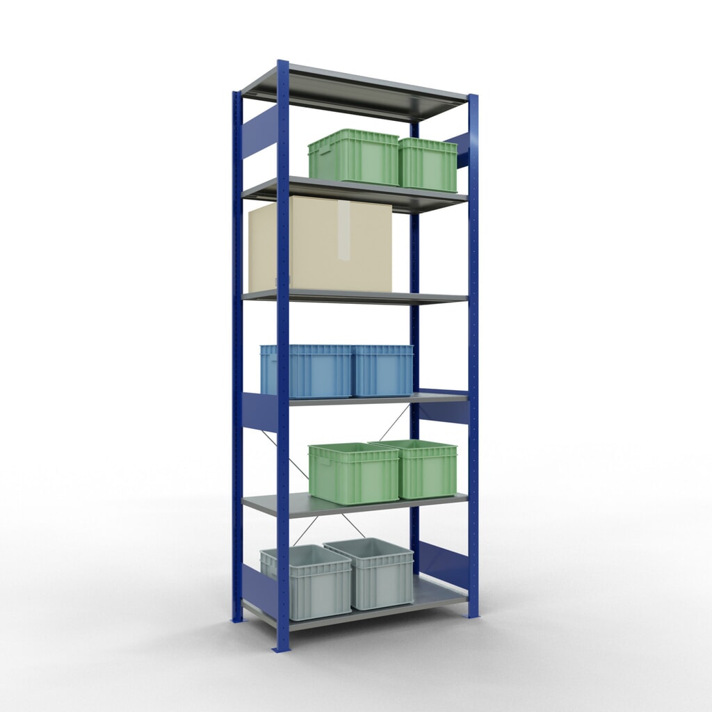 Produktabbildung Nr. 4: SCHULTE Fachbodenregal enzianblau/verzinkt, Fachlast 150 kg, HxBxT 2.500 x 1.060 x 536 mm