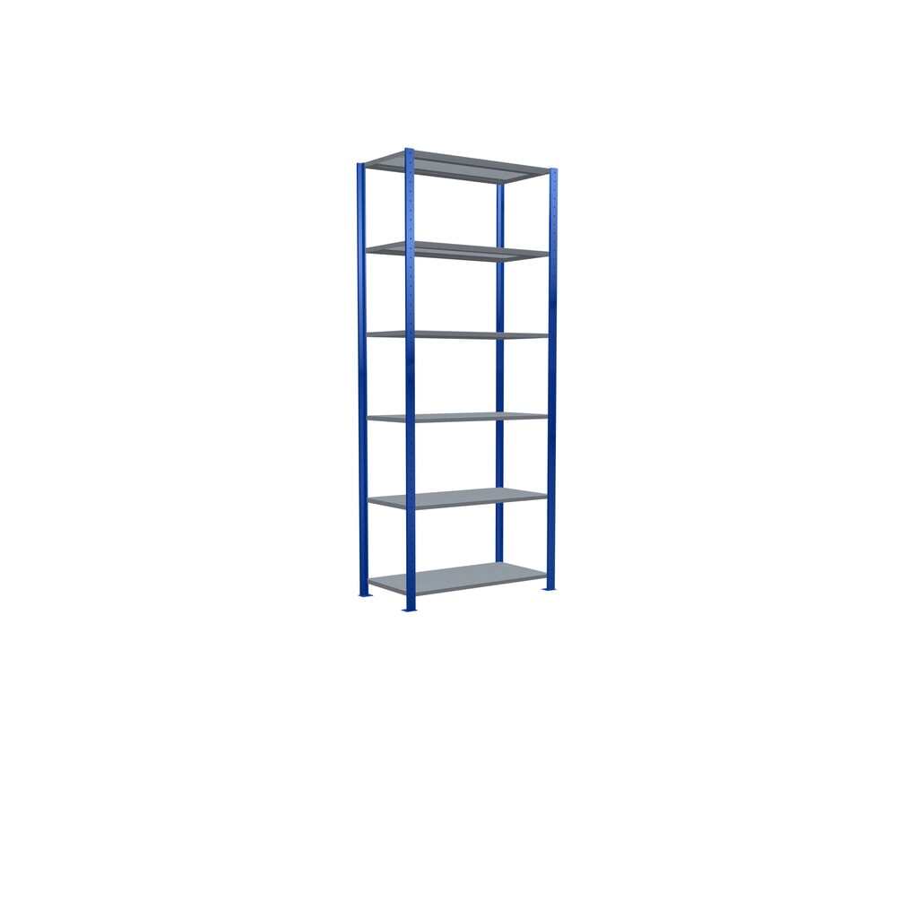 SCHULTE Fachbodenregal enzianblau/verzinkt, Fachlast 150 kg, HxBxT 2.500 x 1.060 x 536 mm Produktabbildung Nr. 5: SCHULTE Fachbodenregal enzianblau/verzinkt, Fachlast 150 kg, HxBxT 2.500 x 1.060 x 536 mm