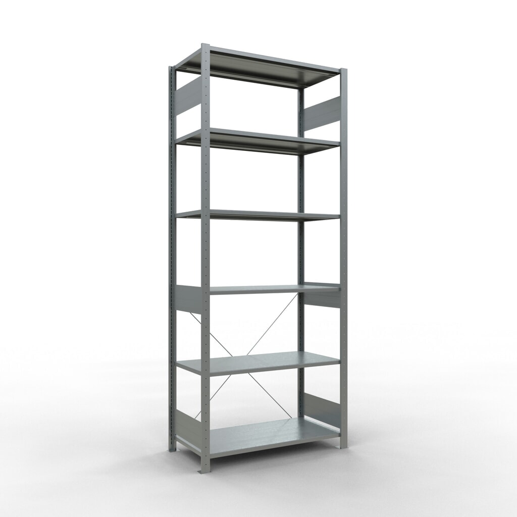 Produktabbildung: SCHULTE Fachbodenregal verzinkt, Fachlast 150 kg, HxBxT 2.500 x 1.060 x 536 mm