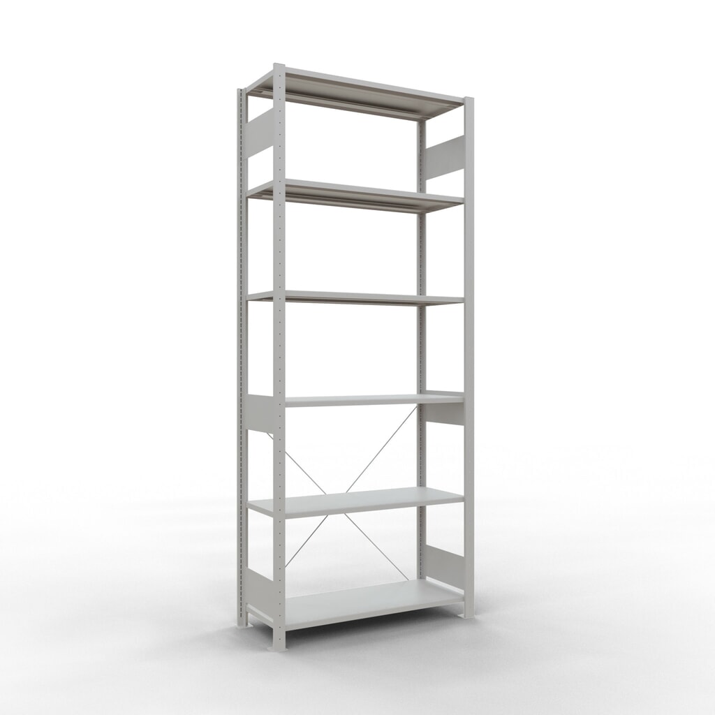 Produktabbildung: SCHULTE Fachbodenregal lichtgrau, Fachlast 150 kg, HxBxT 2.500 x 1.060 x 436 mm