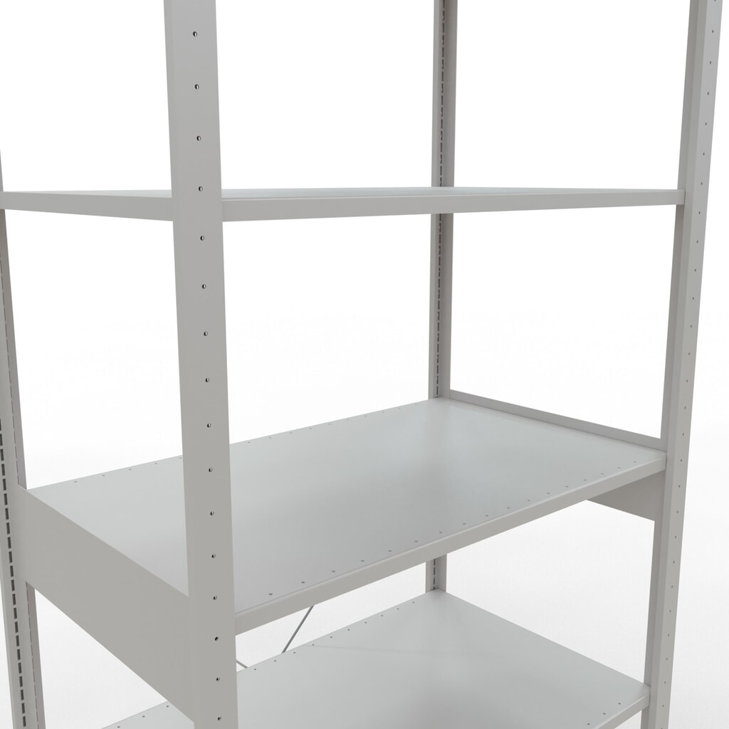 SCHULTE Fachbodenregal lichtgrau, Fachlast 150 kg, HxBxT 2.500 x 1.060 x 636 mm Produktabbildung Nr. 5: SCHULTE Fachbodenregal lichtgrau, Fachlast 150 kg, HxBxT 2.500 x 1.060 x 636 mm