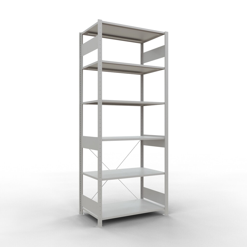 Produktabbildung: SCHULTE Fachbodenregal lichtgrau, Fachlast 150 kg, HxBxT 2.500 x 1.060 x 636 mm