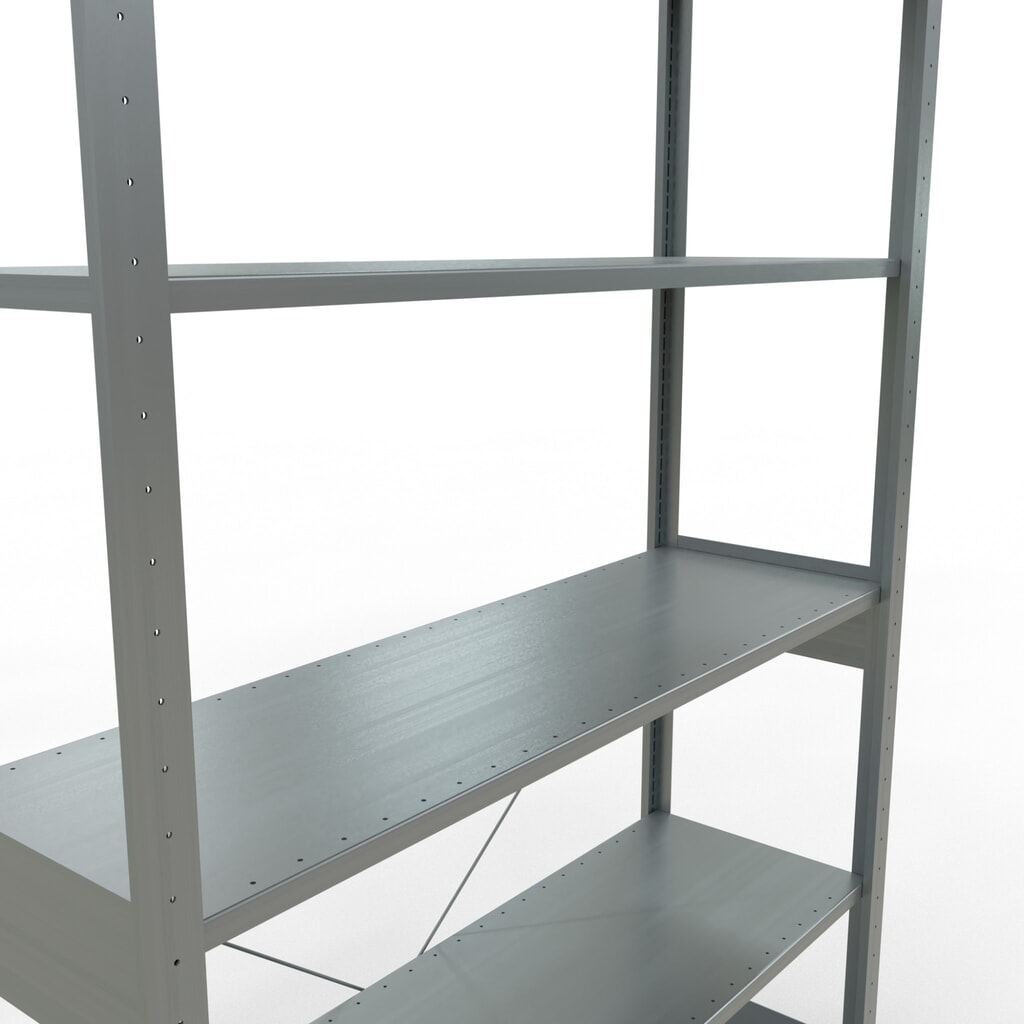 SCHULTE Fachbodenregal verzinkt, Fachlast 150 kg, HxBxT 2.500 x 1.360 x 436 mm Produktabbildung Nr. 5: SCHULTE Fachbodenregal verzinkt, Fachlast 150 kg, HxBxT 2.500 x 1.360 x 436 mm
