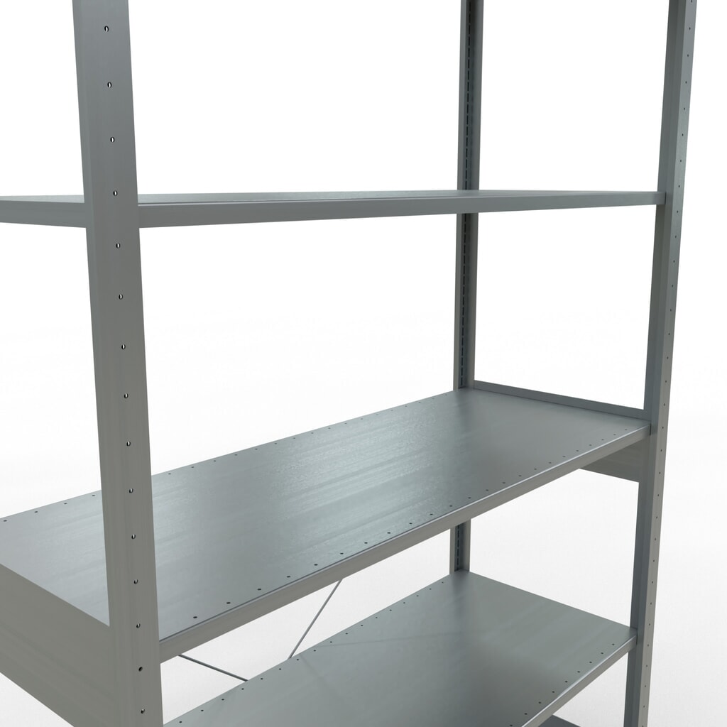 SCHULTE Fachbodenregal verzinkt, Fachlast 150 kg, HxBxT 2.500 x 1.360 x 536 mm Produktabbildung Nr. 5: SCHULTE Fachbodenregal verzinkt, Fachlast 150 kg, HxBxT 2.500 x 1.360 x 536 mm