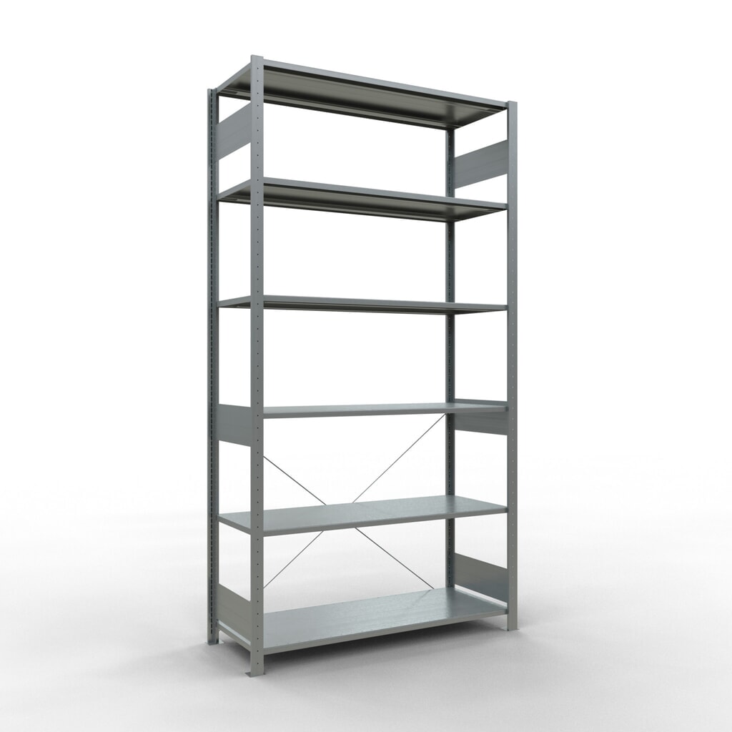 SCHULTE Fachbodenregal verzinkt, Fachlast 150 kg, HxBxT 2.500 x 1.360 x 536 mm Produktabbildung: SCHULTE Fachbodenregal verzinkt, Fachlast 150 kg, HxBxT 2.500 x 1.360 x 536 mm