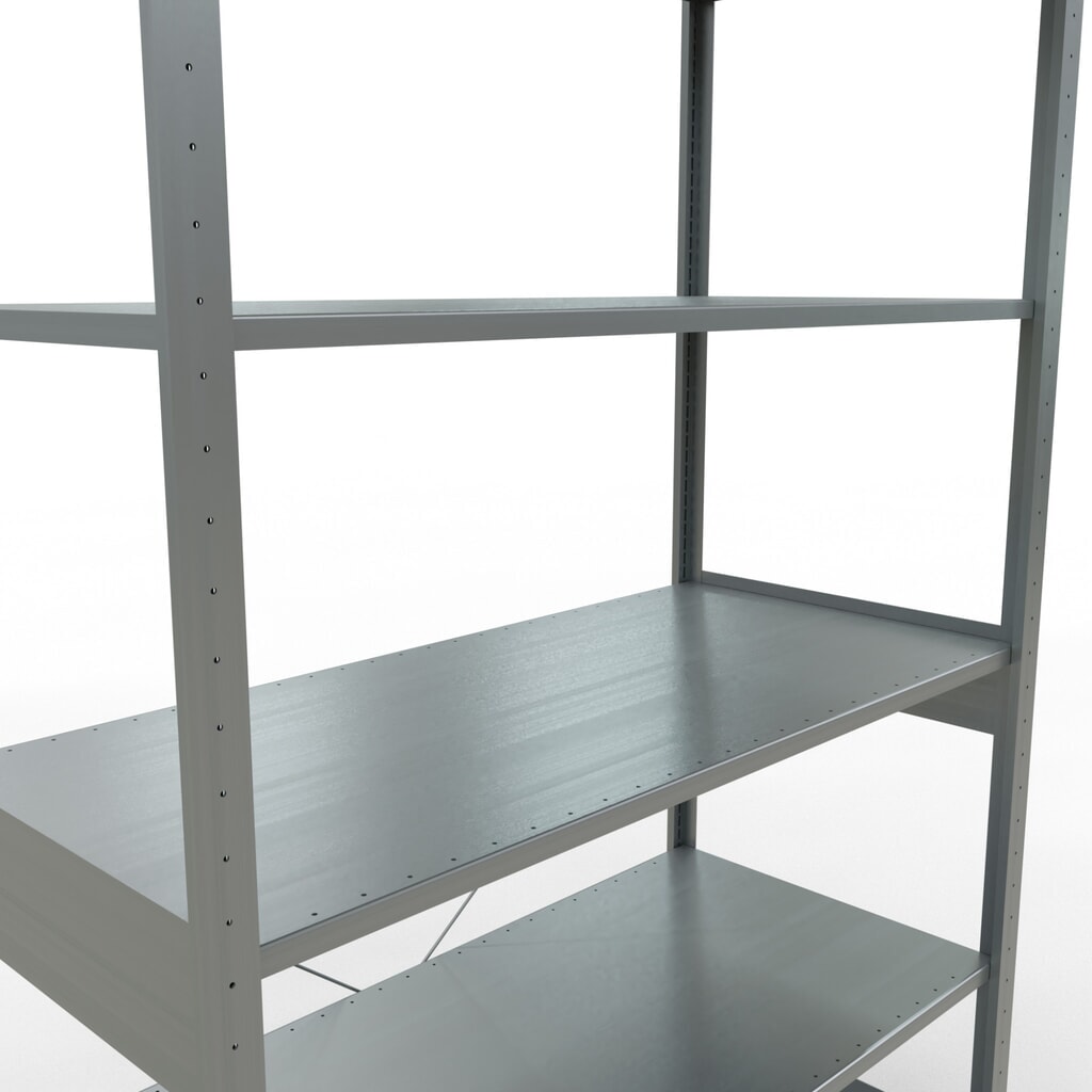 SCHULTE Fachbodenregal verzinkt, Fachlast 150 kg, HxBxT 2.500 x 1.360 x 636 mm Produktabbildung Nr. 5: SCHULTE Fachbodenregal verzinkt, Fachlast 150 kg, HxBxT 2.500 x 1.360 x 636 mm