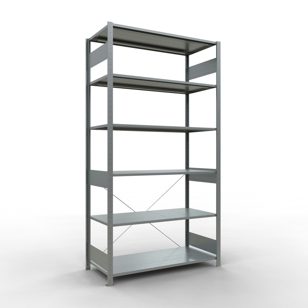Produktabbildung: SCHULTE Fachbodenregal verzinkt, Fachlast 150 kg, HxBxT 2.500 x 1.360 x 636 mm