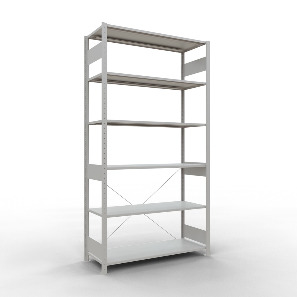 Produktabbildung: SCHULTE Fachbodenregal lichtgrau, Fachlast 150 kg, HxBxT 2.500 x 1.360 x 536 mm