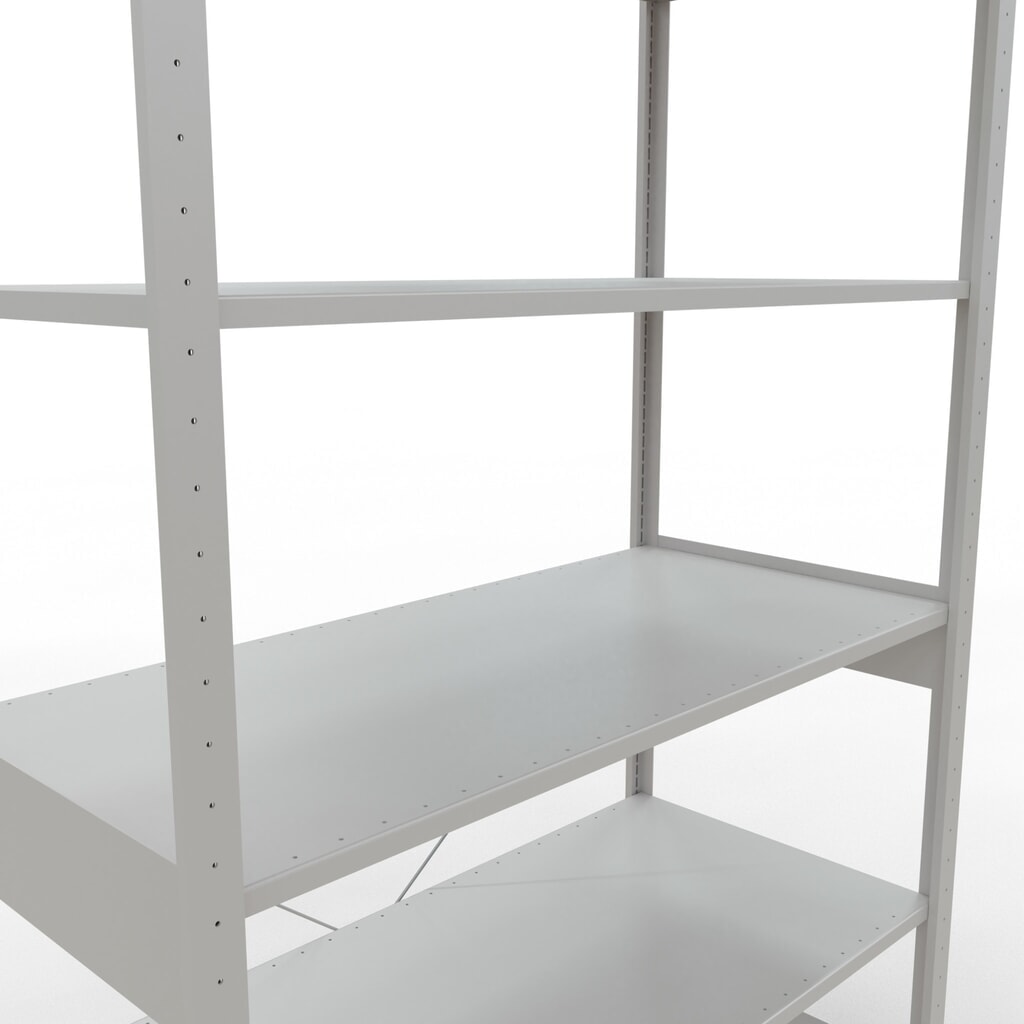 SCHULTE Fachbodenregal lichtgrau, Fachlast 150 kg, HxBxT 2.500 x 1.360 x 636 mm Produktabbildung Nr. 5: SCHULTE Fachbodenregal lichtgrau, Fachlast 150 kg, HxBxT 2.500 x 1.360 x 636 mm