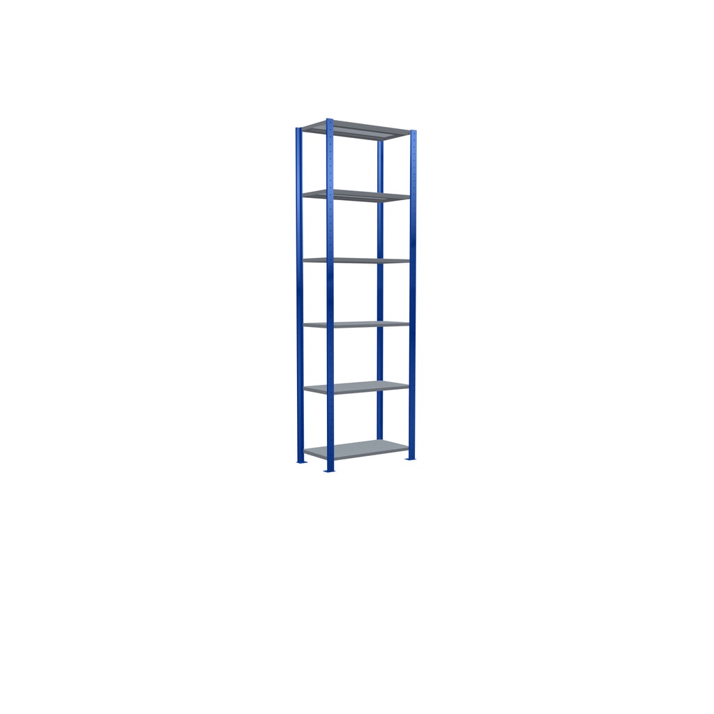 SCHULTE Fachbodenregal enzianblau/verzinkt, Fachlast 150 kg, HxBxT 2.500 x 810 x 436 mm Produktabbildung Nr. 2: SCHULTE Fachbodenregal enzianblau/verzinkt, Fachlast 150 kg, HxBxT 2.500 x 810 x 436 mm