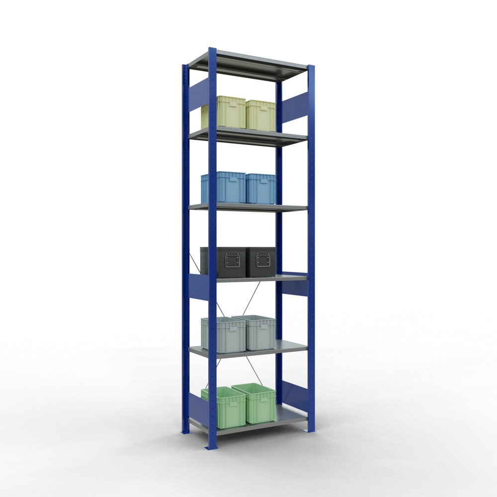 Produktabbildung Nr. 3: SCHULTE Fachbodenregal enzianblau/verzinkt, Fachlast 150 kg, HxBxT 2.500 x 810 x 436 mm