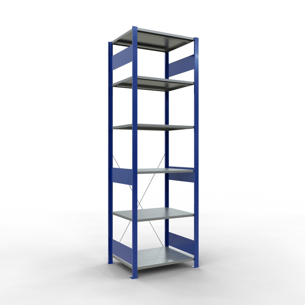 Produktabbildung: SCHULTE Fachbodenregal enzianblau/verzinkt, Fachlast 150 kg, HxBxT 2.500 x 810 x 636 mm