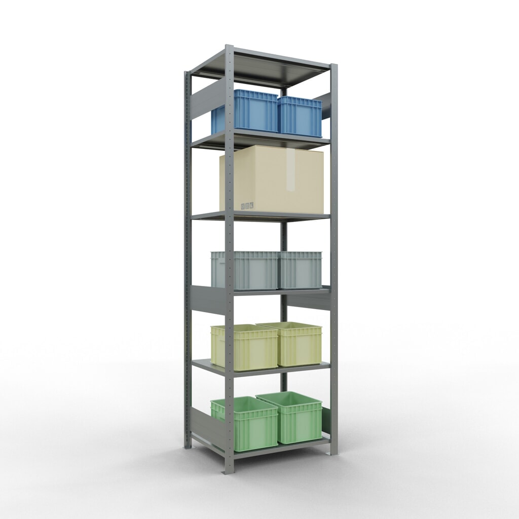 SCHULTE Fachbodenregal verzinkt, Fachlast 150 kg, HxBxT 2.500 x 810 x 636 mm Produktabbildung Nr. 2: SCHULTE Fachbodenregal verzinkt, Fachlast 150 kg, HxBxT 2.500 x 810 x 636 mm