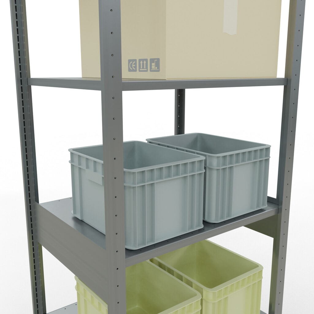 SCHULTE Fachbodenregal verzinkt, Fachlast 150 kg, HxBxT 2.500 x 810 x 636 mm Produktabbildung Nr. 3: SCHULTE Fachbodenregal verzinkt, Fachlast 150 kg, HxBxT 2.500 x 810 x 636 mm