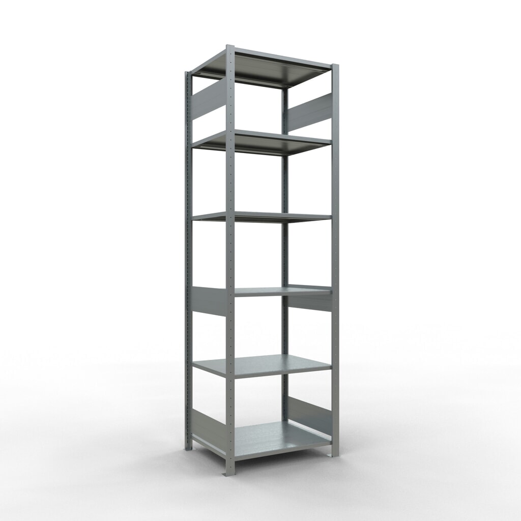 SCHULTE Fachbodenregal verzinkt, Fachlast 150 kg, HxBxT 2.500 x 810 x 636 mm Produktabbildung: SCHULTE Fachbodenregal verzinkt, Fachlast 150 kg, HxBxT 2.500 x 810 x 636 mm