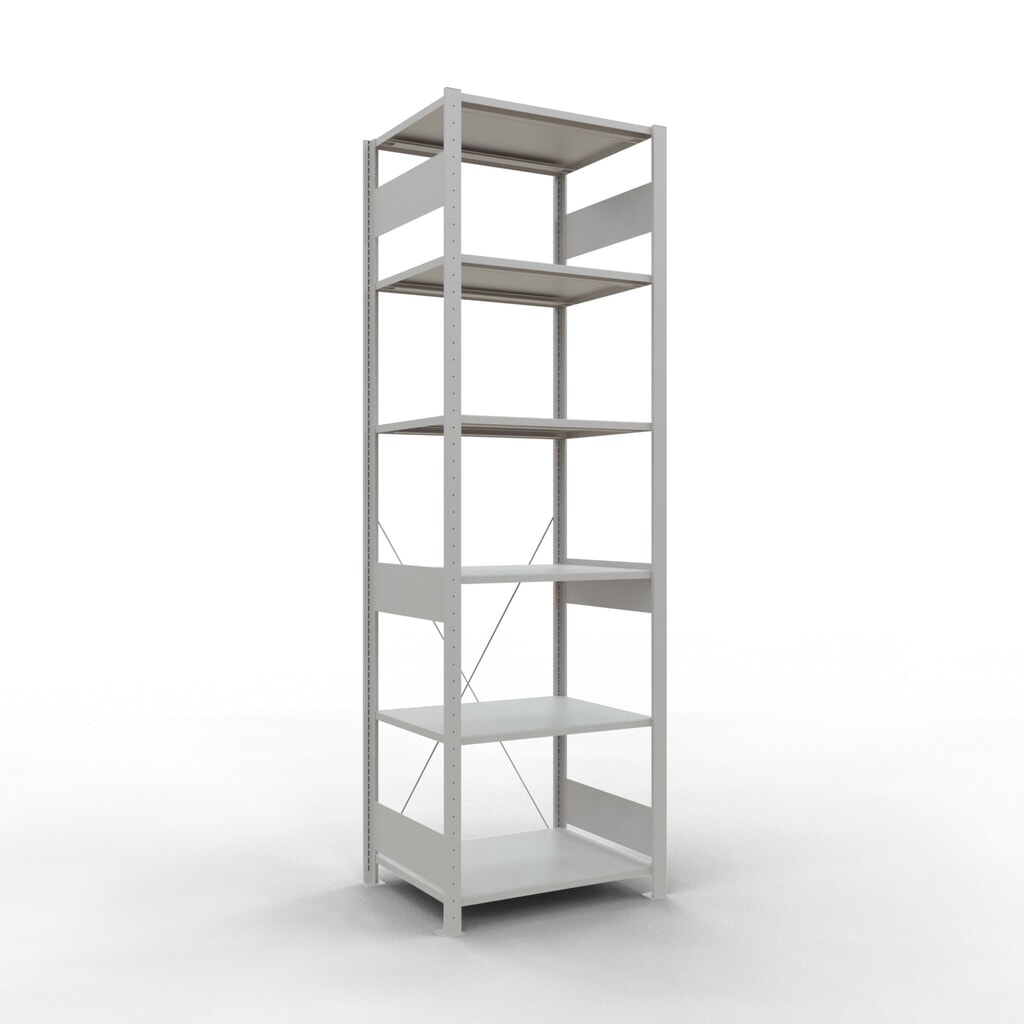 Produktabbildung: SCHULTE Fachbodenregal lichtgrau, Fachlast 150 kg, HxBxT 2.500 x 810 x 636 mm