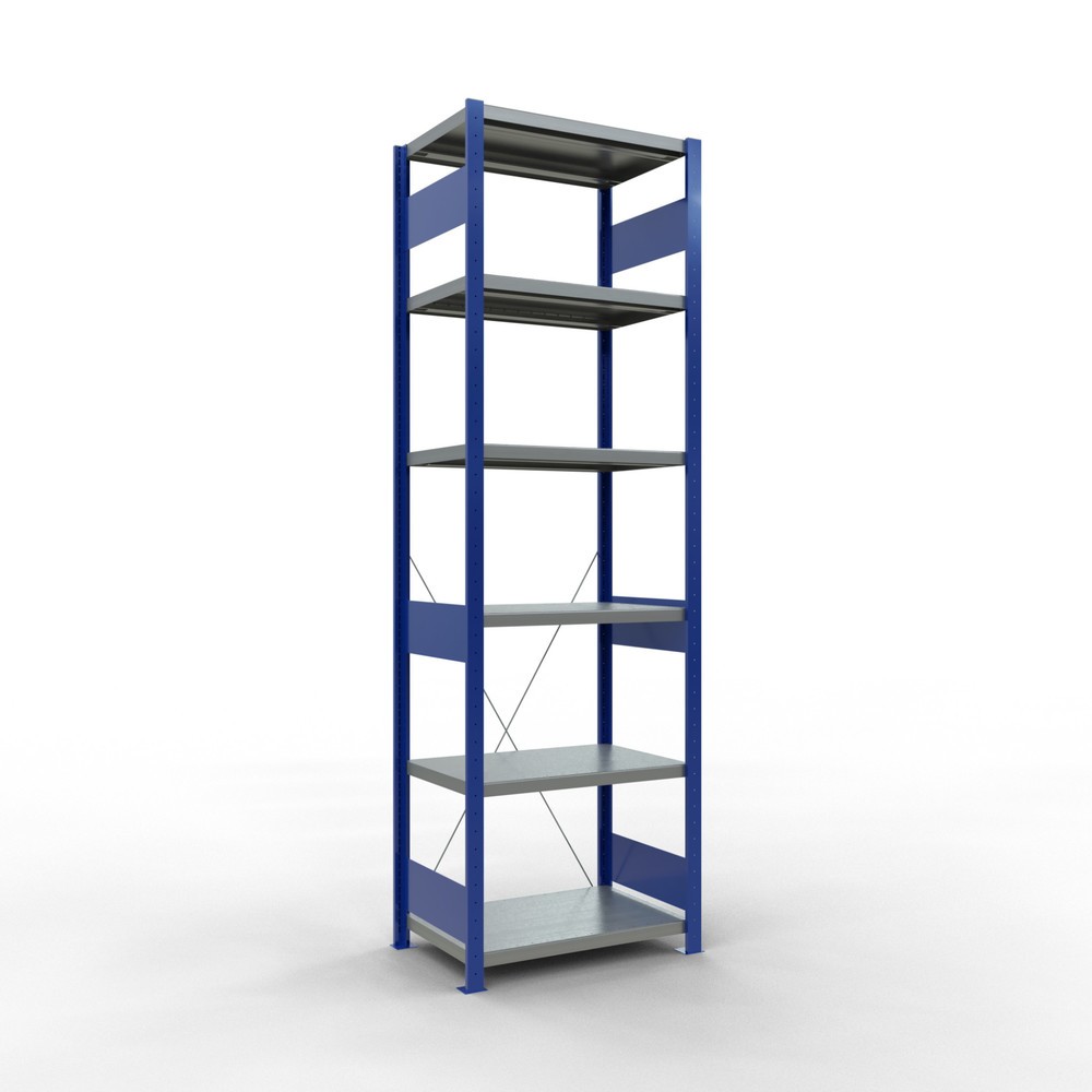 Produktabbildung Nr. 1: SCHULTE Fachbodenregal, enzianblau/verzinkt, Fachlast 250 kg, HxBxT 2.500 x 810 x 536 mm