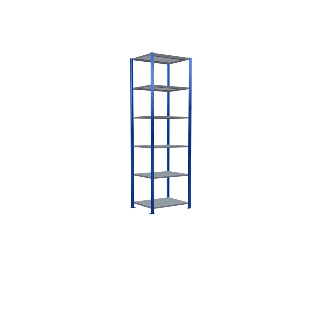 SCHULTE Fachbodenregal, enzianblau/verzinkt, Fachlast 250 kg, HxBxT 2.500 x 810 x 636 mm Produktabbildung Nr. 2: SCHULTE Fachbodenregal, enzianblau/verzinkt, Fachlast 250 kg, HxBxT 2.500 x 810 x 636 mm