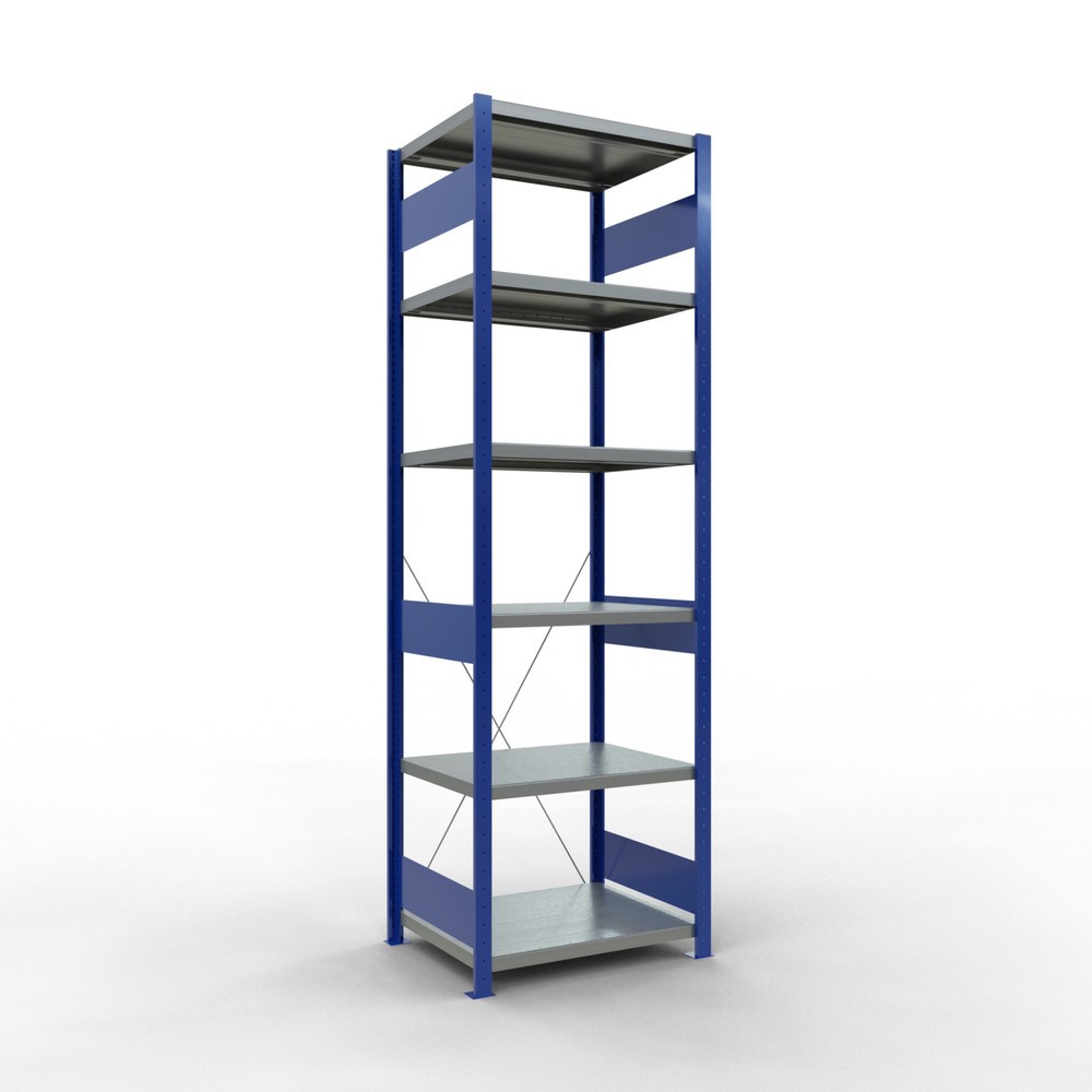 Produktabbildung: SCHULTE Fachbodenregal, enzianblau/verzinkt, Fachlast 250 kg, HxBxT 2.500 x 810 x 636 mm