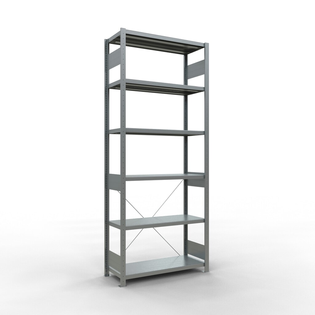 SCHULTE Fachbodenregal verzinkt, Fachlast 330 kg, HxBxT 2.500 x 1.060 x 436 mm Produktabbildung: SCHULTE Fachbodenregal verzinkt, Fachlast 330 kg, HxBxT 2.500 x 1.060 x 436 mm
