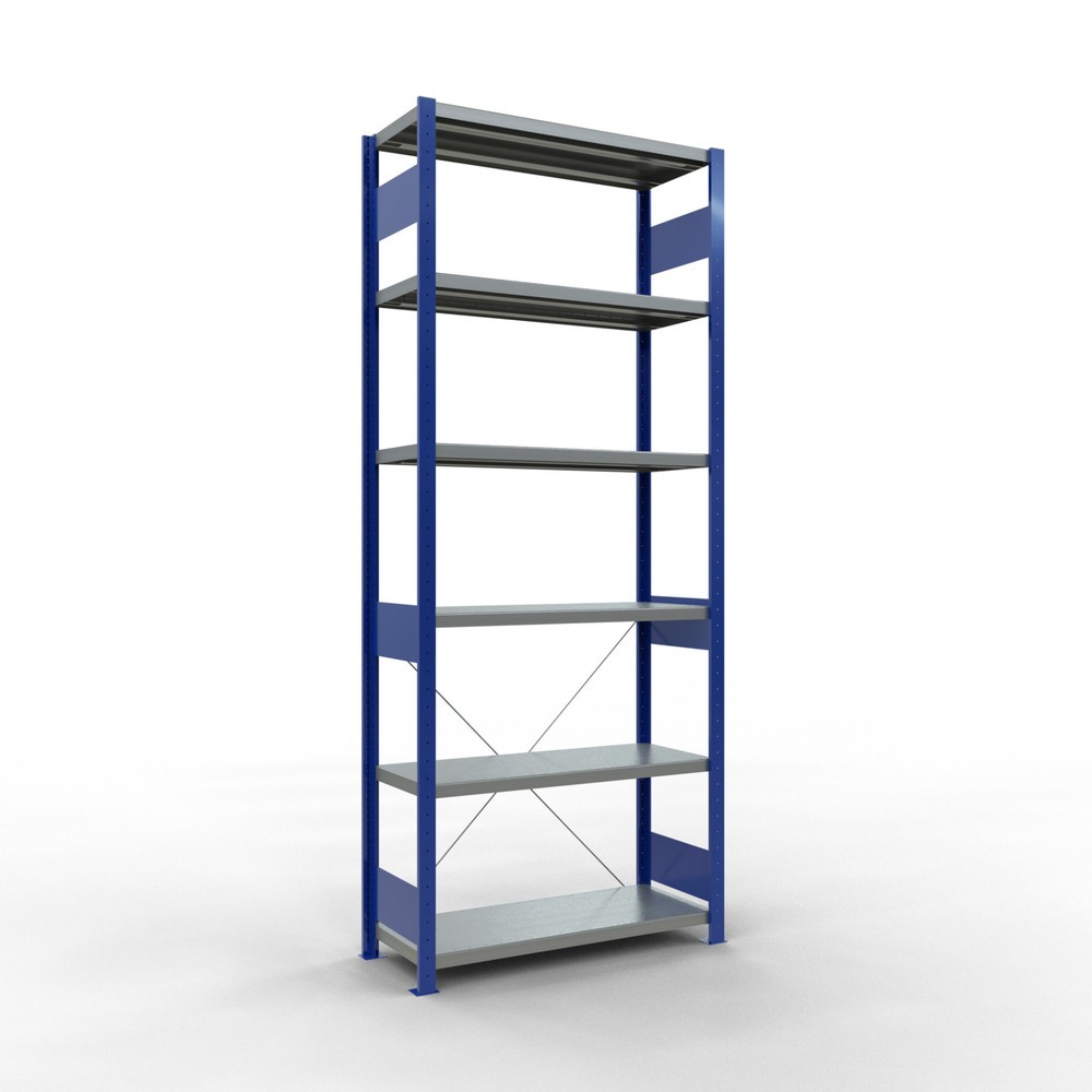 Produktabbildung: SCHULTE Fachbodenregal enzianblau/verzinkt, Fachlast 330 kg, HxBxT 2.500 x 1.060 x 436 mm