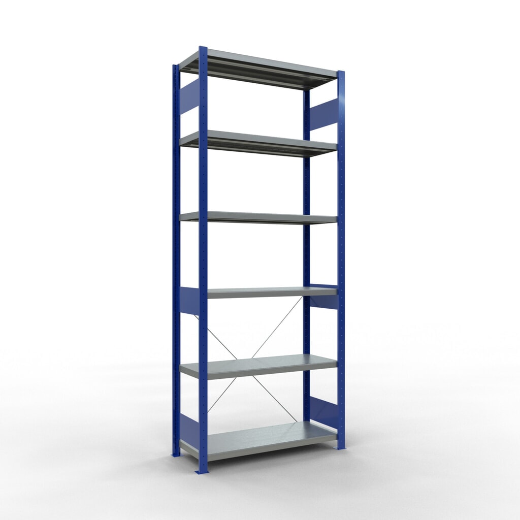 Produktabbildung: SCHULTE Fachbodenregal enzianblau/verzinkt, Fachlast 330 kg, HxBxT 2.500 x 1.060 x 436 mm