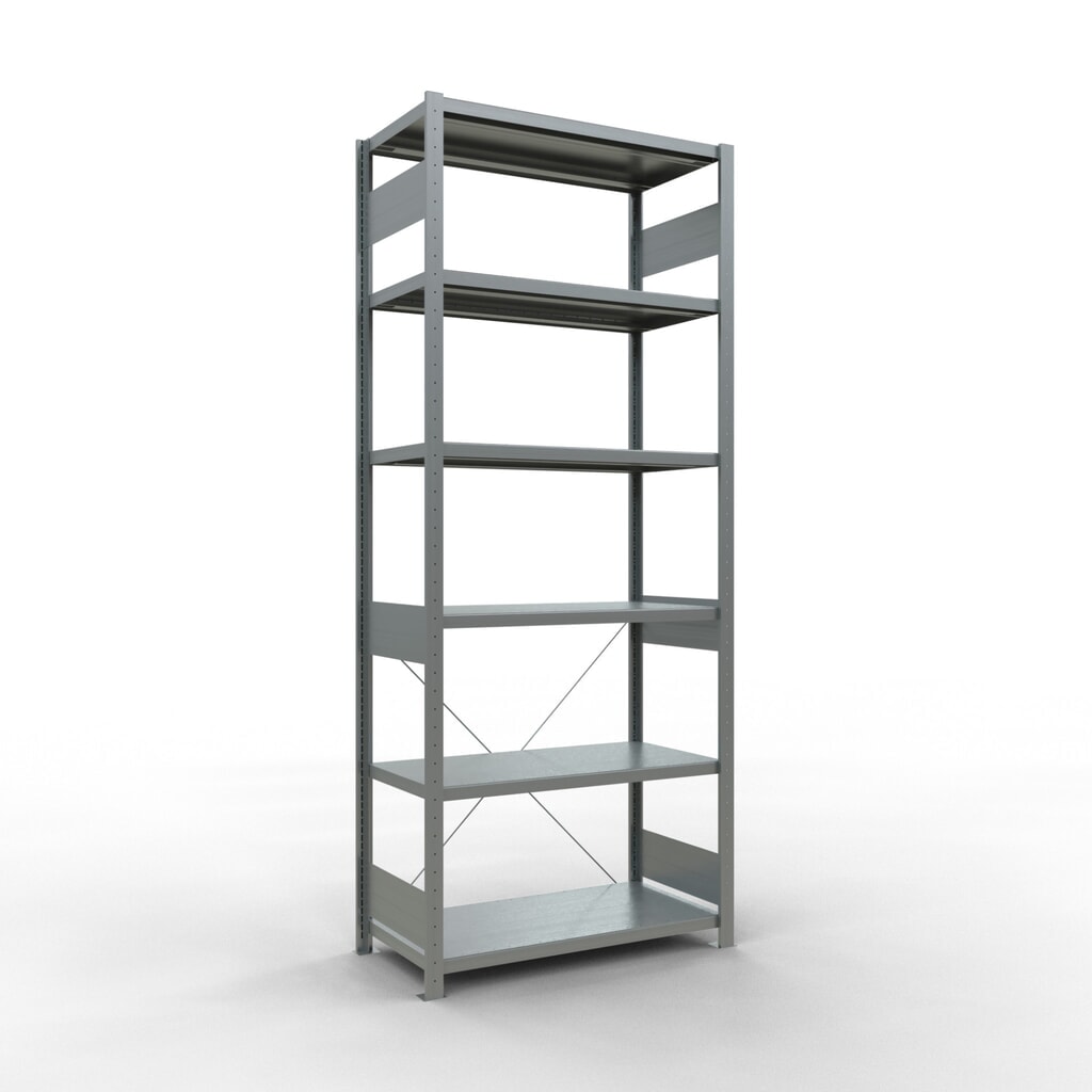 SCHULTE Fachbodenregal verzinkt, Fachlast 330 kg, HxBxT 2.500 x 1.060 x 536 mm Produktabbildung: SCHULTE Fachbodenregal verzinkt, Fachlast 330 kg, HxBxT 2.500 x 1.060 x 536 mm