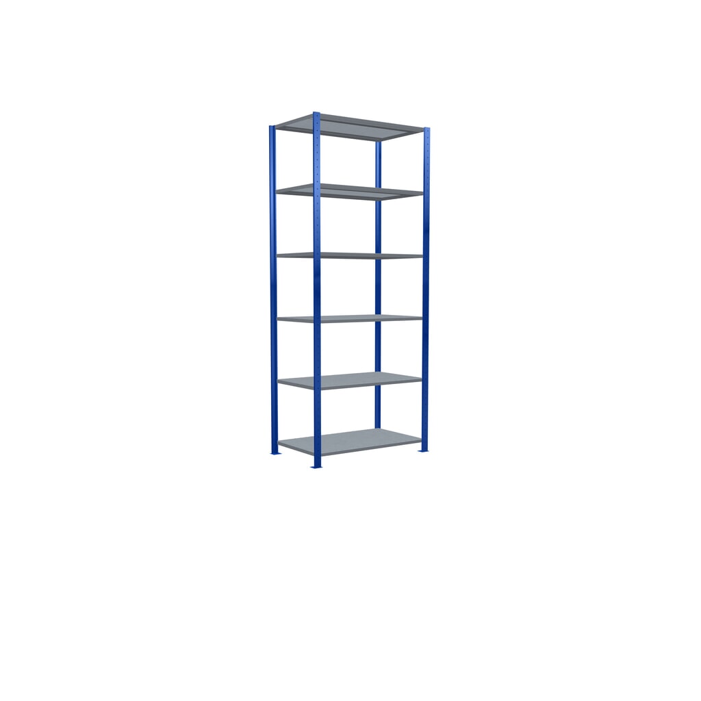 SCHULTE Fachbodenregal enzianblau/verzinkt, Fachlast 330 kg, HxBxT 2.500 x 1.060 x 636 mm Produktabbildung Nr. 2: SCHULTE Fachbodenregal enzianblau/verzinkt, Fachlast 330 kg, HxBxT 2.500 x 1.060 x 636 mm