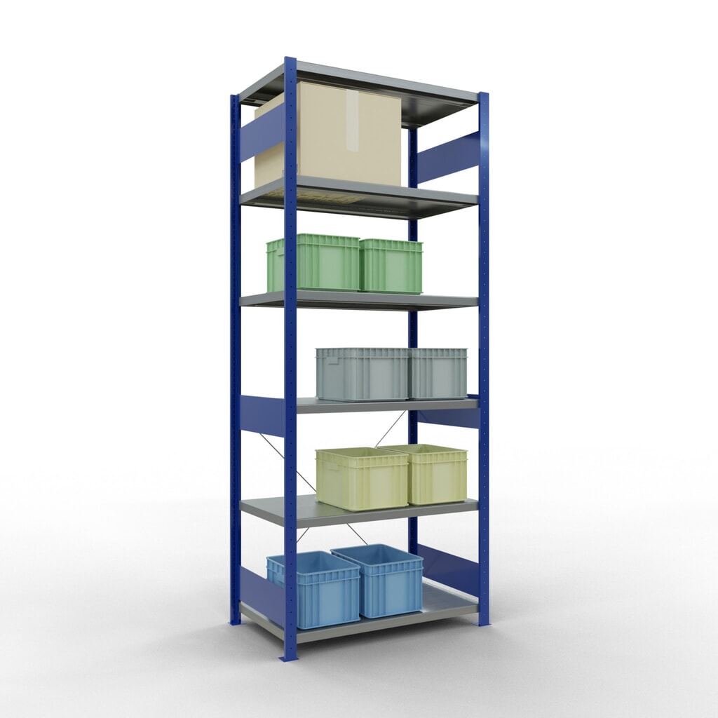 Produktabbildung Nr. 3: SCHULTE Fachbodenregal enzianblau/verzinkt, Fachlast 330 kg, HxBxT 2.500 x 1.060 x 636 mm