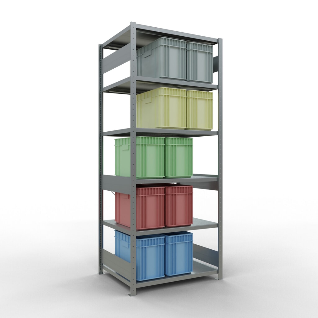 SCHULTE Fachbodenregal verzinkt, Fachlast 330 kg, HxBxT 2.500 x 1.060 x 836 mm Produktabbildung Nr. 3: SCHULTE Fachbodenregal verzinkt, Fachlast 330 kg, HxBxT 2.500 x 1.060 x 836 mm