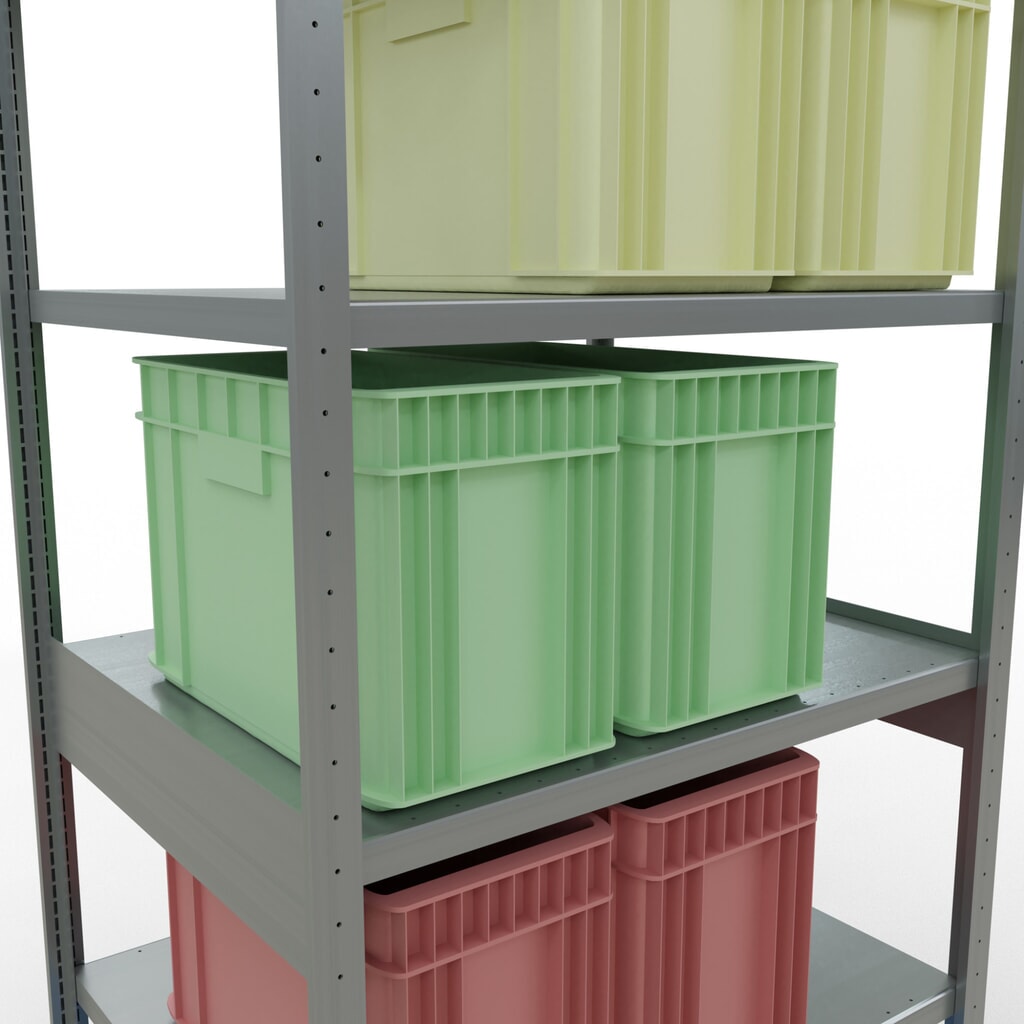 SCHULTE Fachbodenregal verzinkt, Fachlast 330 kg, HxBxT 2.500 x 1.060 x 836 mm Produktabbildung Nr. 4: SCHULTE Fachbodenregal verzinkt, Fachlast 330 kg, HxBxT 2.500 x 1.060 x 836 mm