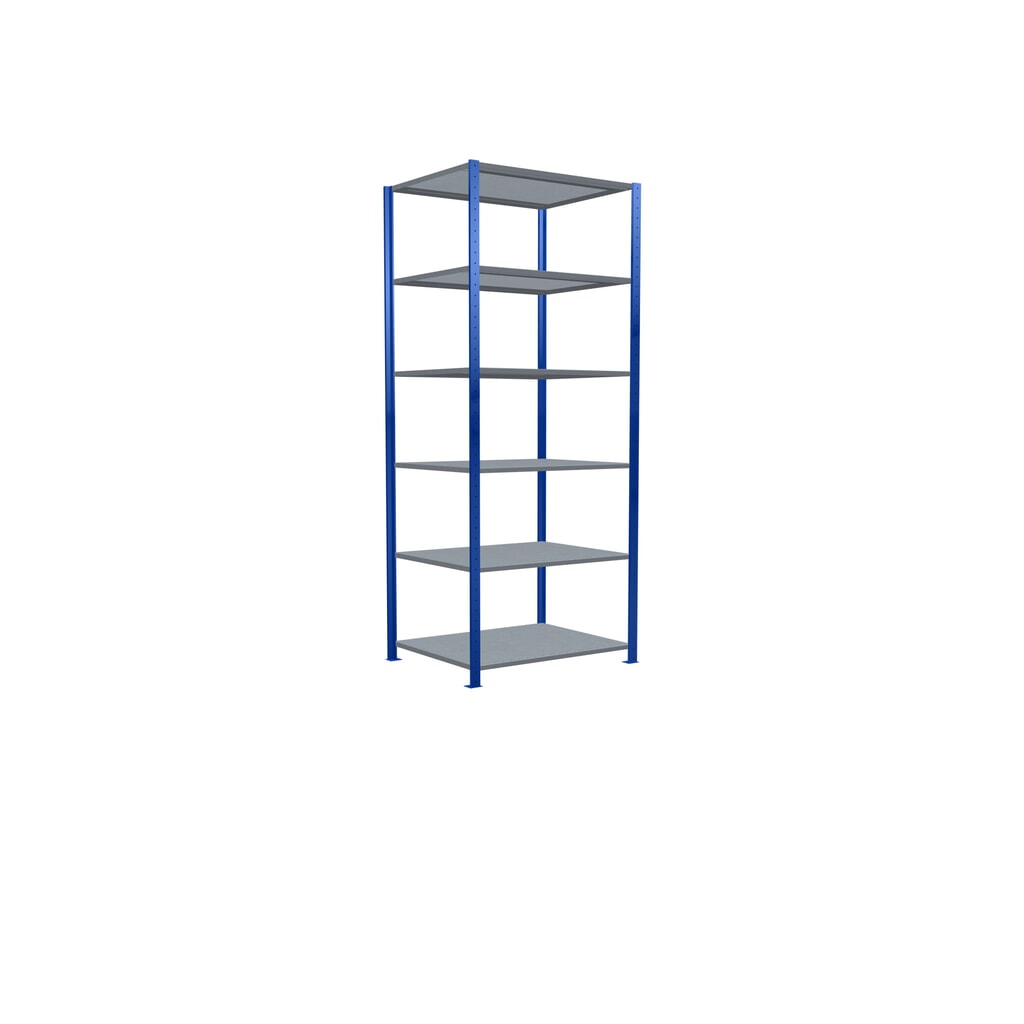 SCHULTE Fachbodenregal enzianblau/verzinkt, Fachlast 330 kg, HxBxT 2.500 x 1.060 x 836 mm Produktabbildung Nr. 2: SCHULTE Fachbodenregal enzianblau/verzinkt, Fachlast 330 kg, HxBxT 2.500 x 1.060 x 836 mm