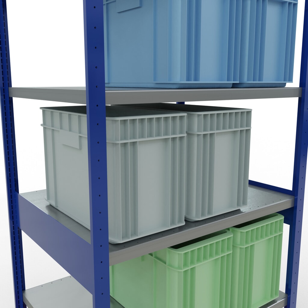 Produktabbildung Nr. 4: SCHULTE Fachbodenregal enzianblau/verzinkt, Fachlast 330 kg, HxBxT 2.500 x 1.060 x 836 mm