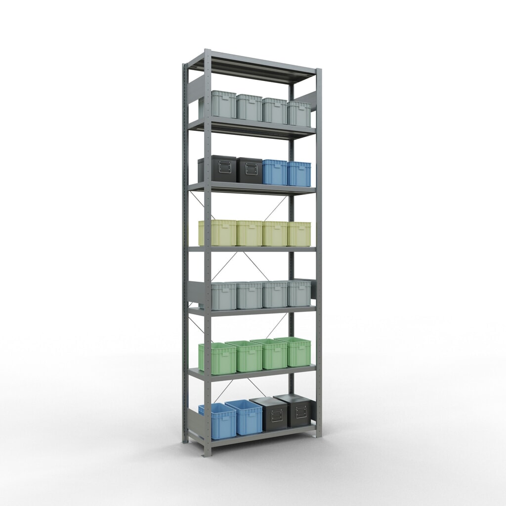 SCHULTE Fachbodenregal verzinkt, Fachlast 330 kg, HxBxT 3.000 x 1.060 x 436 mm Produktabbildung Nr. 3: SCHULTE Fachbodenregal verzinkt, Fachlast 330 kg, HxBxT 3.000 x 1.060 x 436 mm