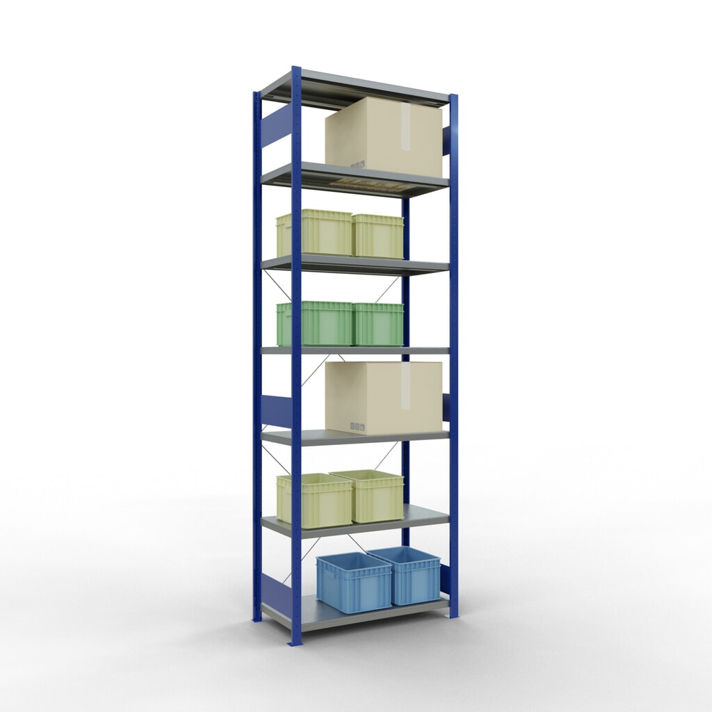 Produktabbildung Nr. 3: SCHULTE Fachbodenregal enzianblau/verzinkt, Fachlast 330 kg, HxBxT 3.000 x 1.060 x 536 mm