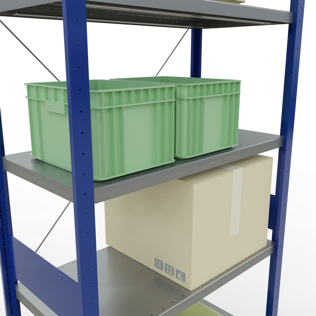 Produktabbildung Nr. 4: SCHULTE Fachbodenregal enzianblau/verzinkt, Fachlast 330 kg, HxBxT 3.000 x 1.060 x 536 mm
