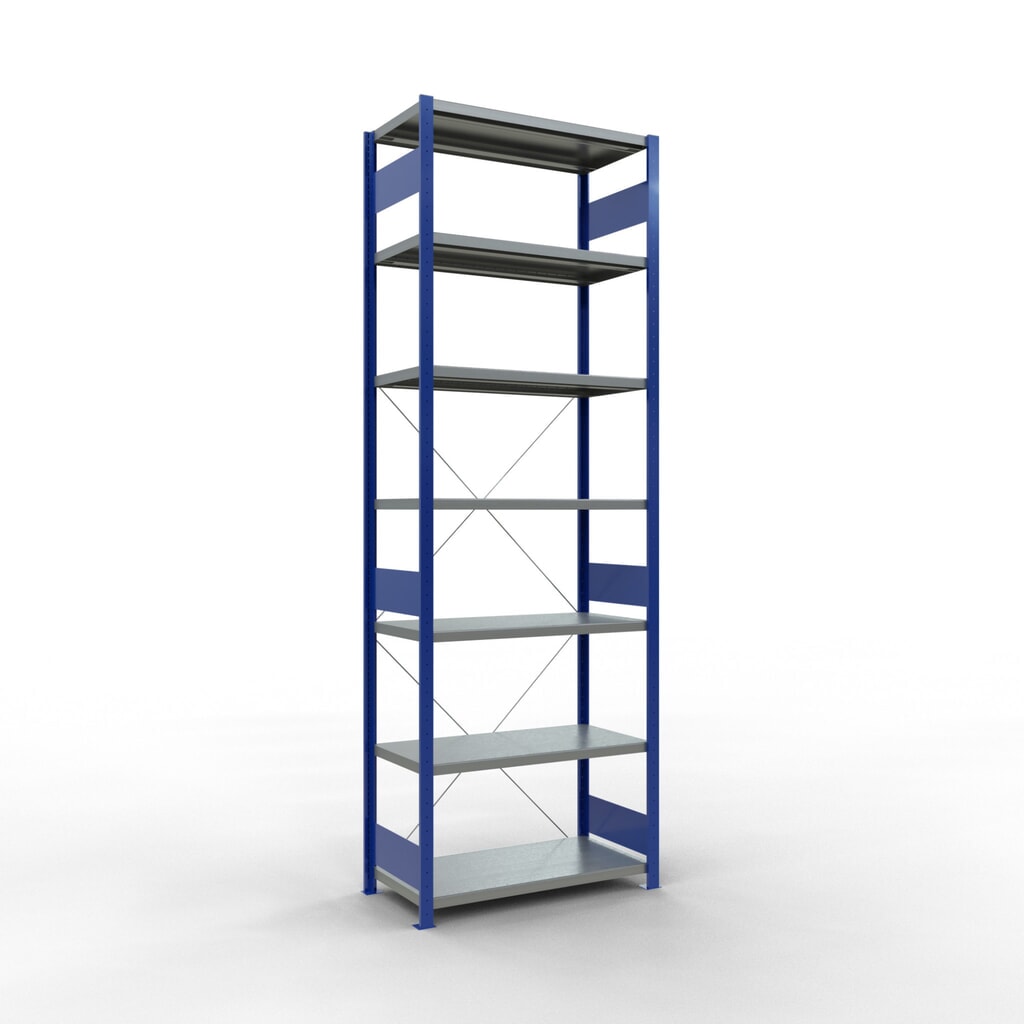 Produktabbildung: SCHULTE Fachbodenregal enzianblau/verzinkt, Fachlast 330 kg, HxBxT 3.000 x 1.060 x 536 mm