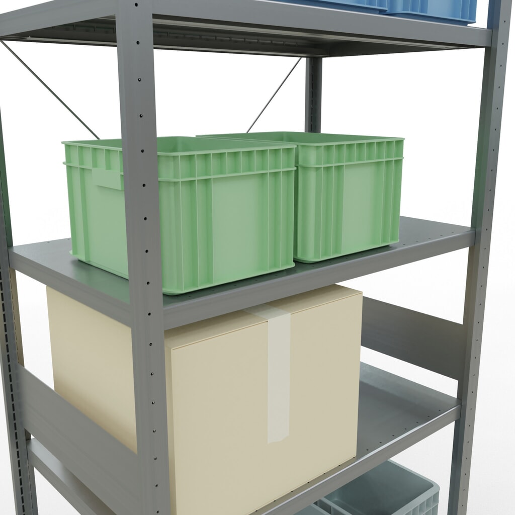 SCHULTE Fachbodenregal verzinkt, Fachlast 330 kg, HxBxT 3.000 x 1.060 x 636 mm Produktabbildung Nr. 4: SCHULTE Fachbodenregal verzinkt, Fachlast 330 kg, HxBxT 3.000 x 1.060 x 636 mm
