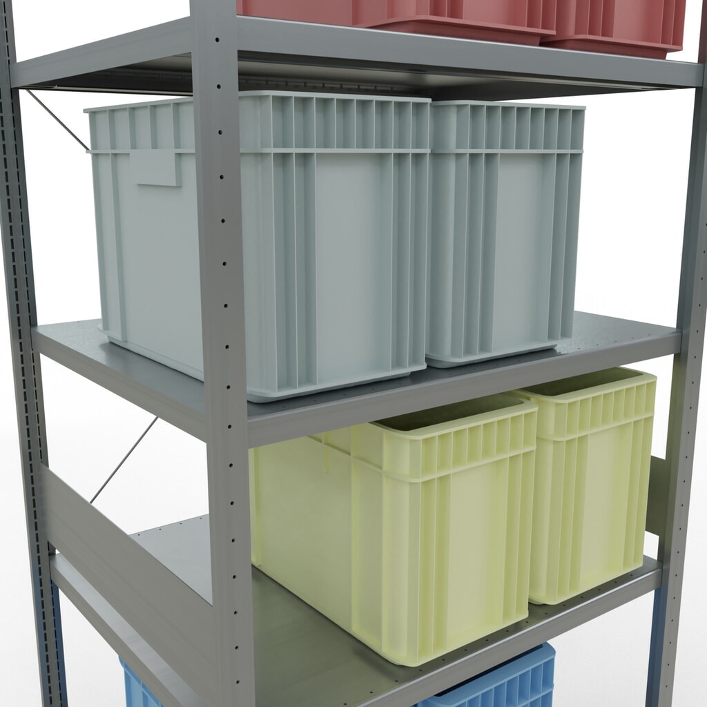 SCHULTE Fachbodenregal verzinkt, Fachlast 330 kg, HxBxT 3.000 x 1.060 x 836 mm Produktabbildung Nr. 4: SCHULTE Fachbodenregal verzinkt, Fachlast 330 kg, HxBxT 3.000 x 1.060 x 836 mm