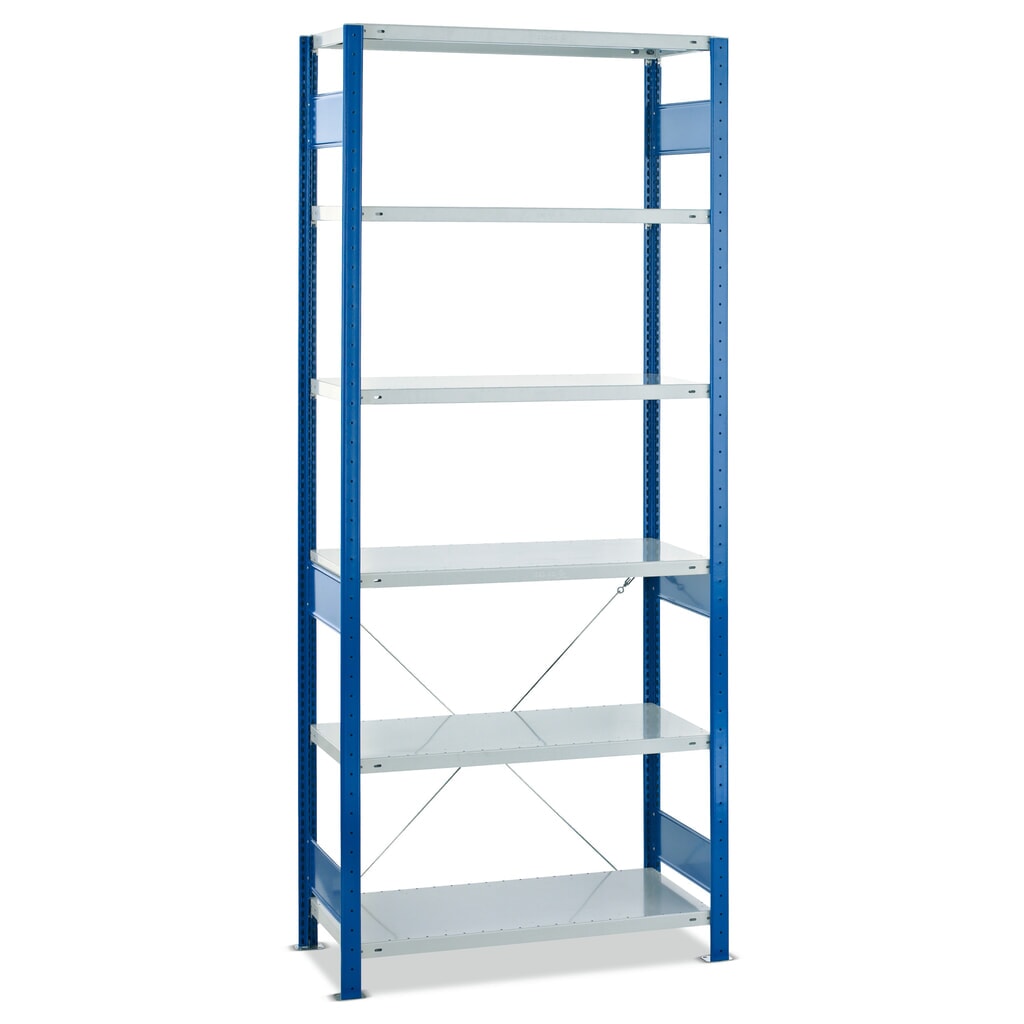 SCHULTE Fachbodenregal, GF, FL 150 kg, enzianblau/lichtgrau, HxBxT 2.000 x 750 x 500 mm Produktabbildung: SCHULTE Fachbodenregal, GF, FL 150 kg, enzianblau/lichtgrau, HxBxT 2.000 x 750 x 500 mm